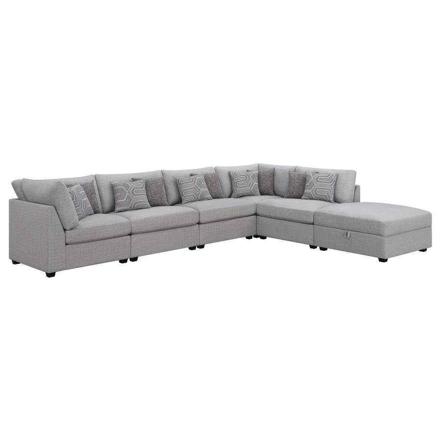 (image for) Cambria 6-piece Upholstered Modular Sectional Sofa Grey