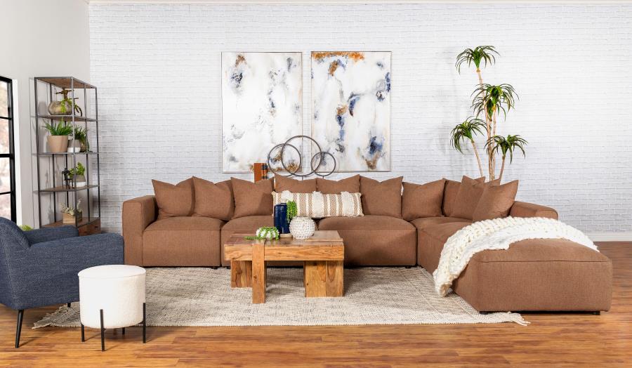 (image for) Jennifer 6-piece Upholstered Modular Sectional Terracotta