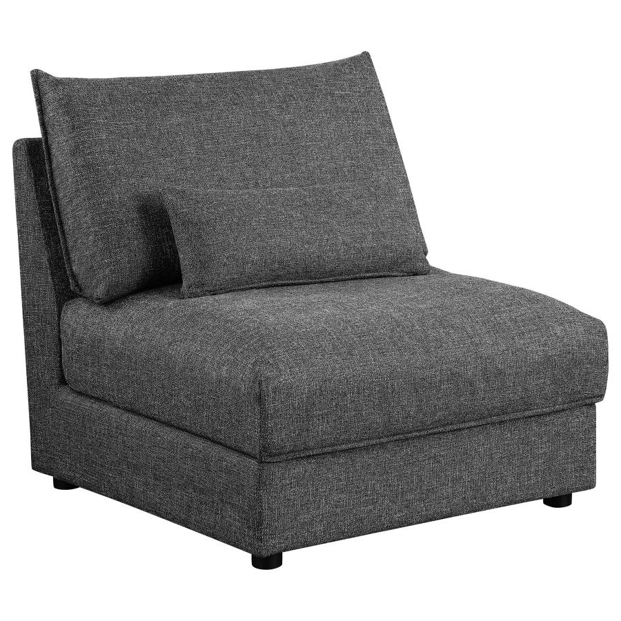 (image for) Sasha Upholstered Armless Chair Barely Black