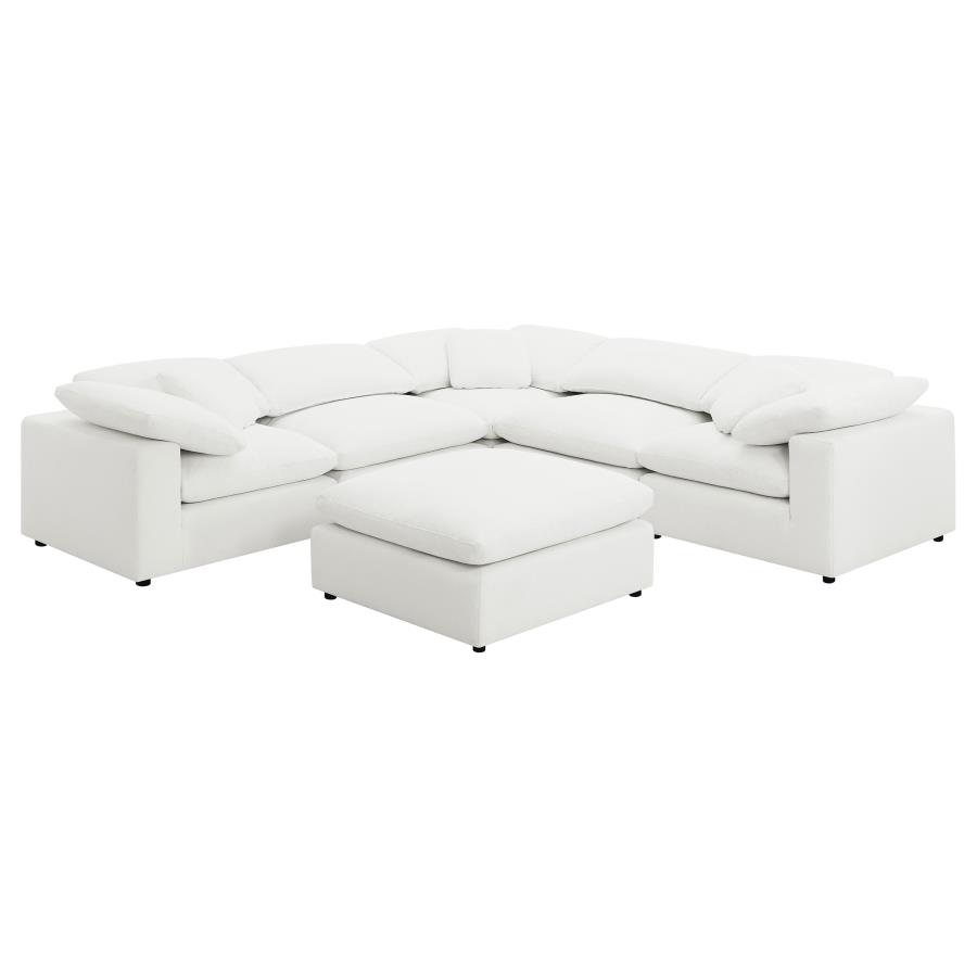 (image for) Raleigh 6-piece Boucle Upholstered Modular Sectional Ivory