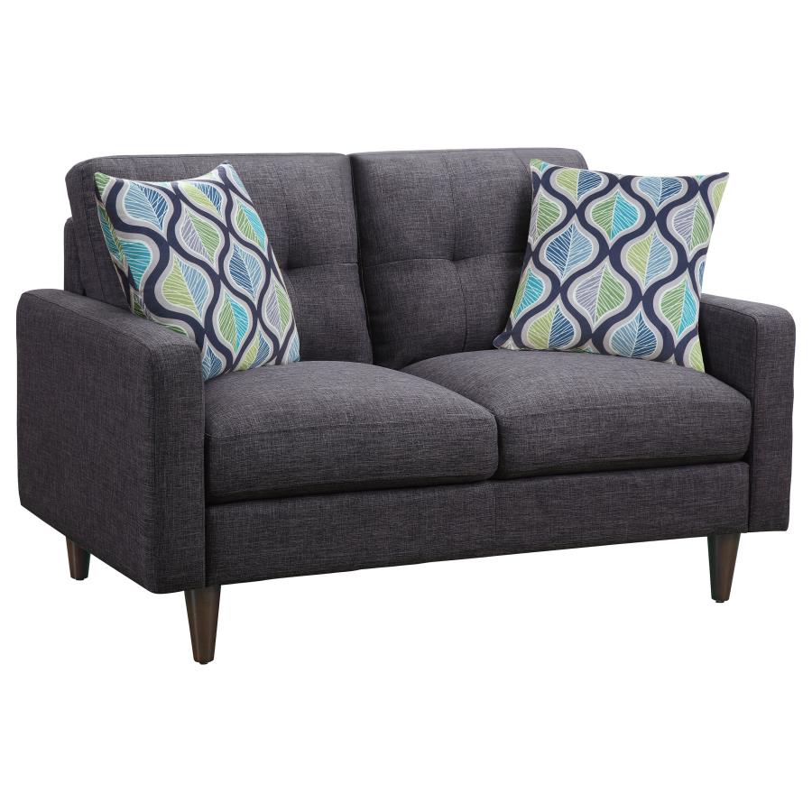 (image for) Watsonville Upholstered Track Arm Tufted Loveseat Grey