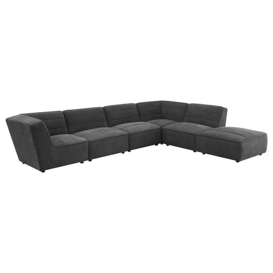 (image for) Sunny 6-piece Upholstered Modular Sectional Sofa Charcoal