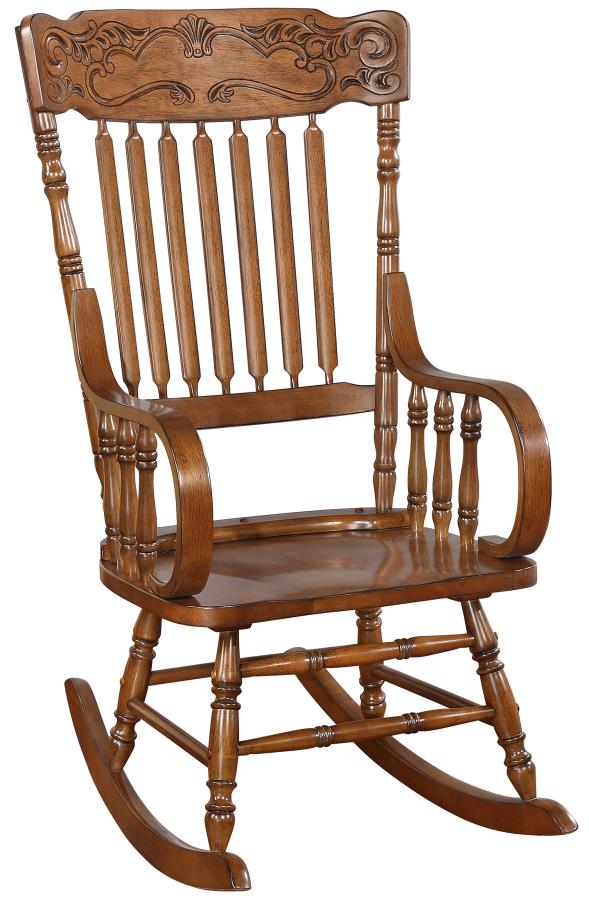 (image for) Sara Solid Wood Spindle Back Rocking Chair Warm Brown