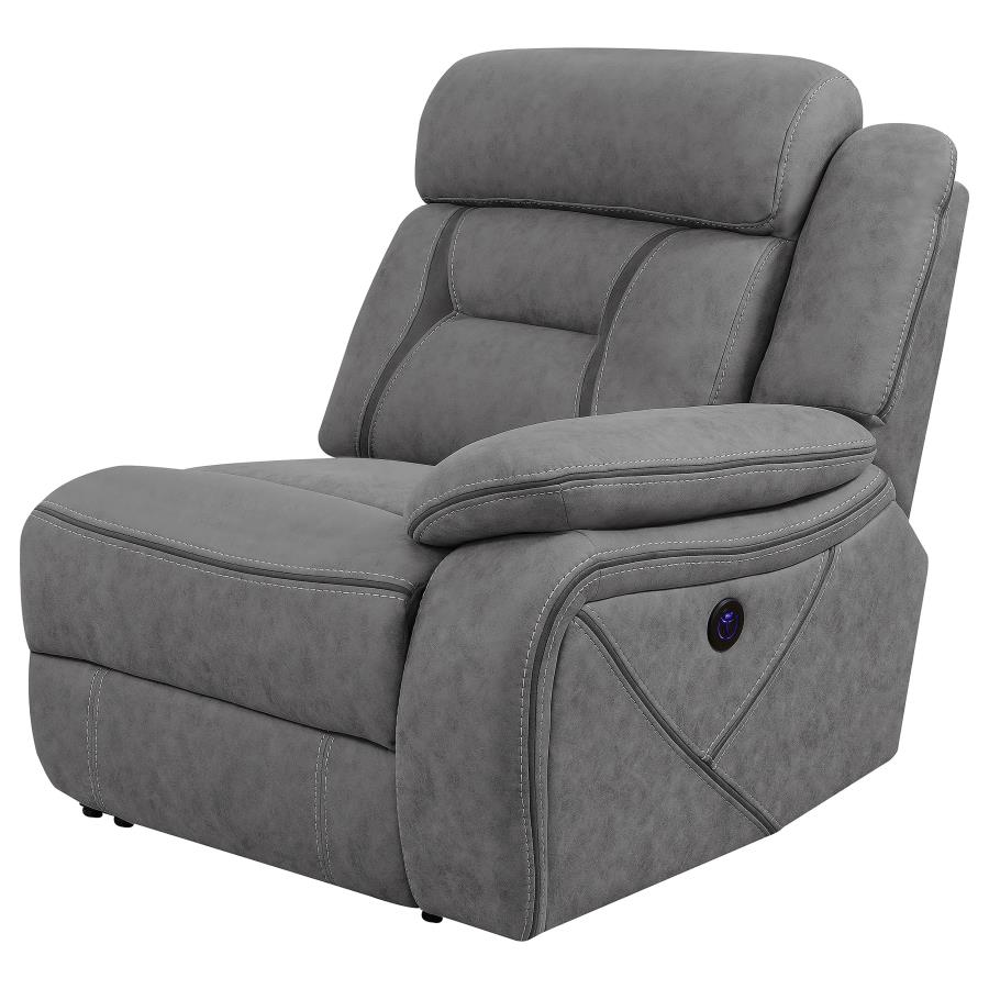 (image for) Higgins Upholstered RAF Power Recliner Grey