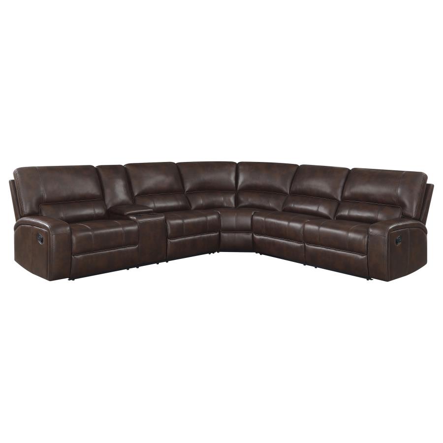 (image for) Brunson 3-piece Upholstered Reclining Sectional Sofa Brown