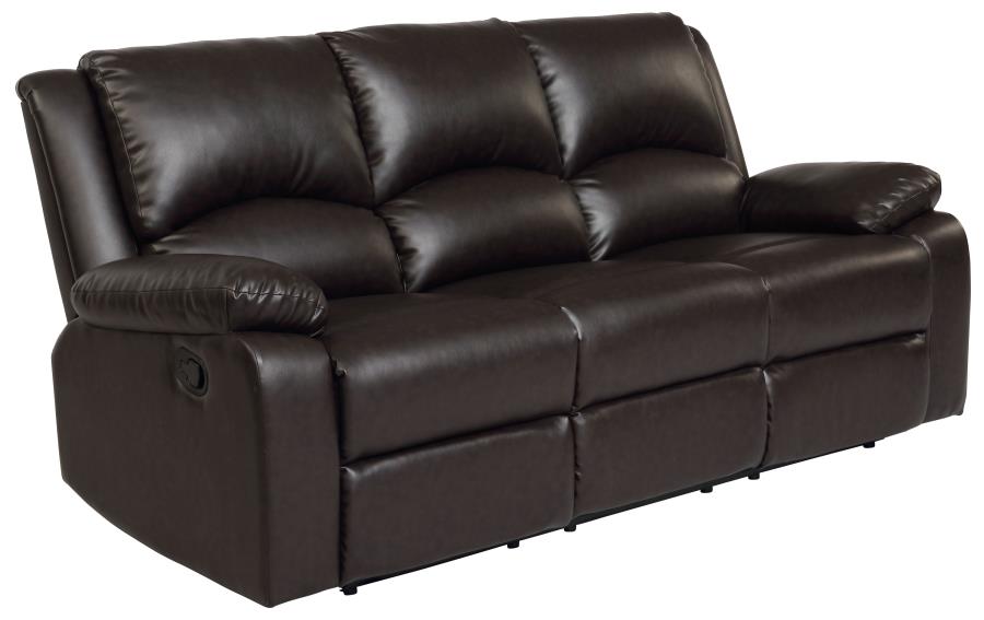 (image for) Boston Upholstered Tufted Motion Sofa Two-tone Brown