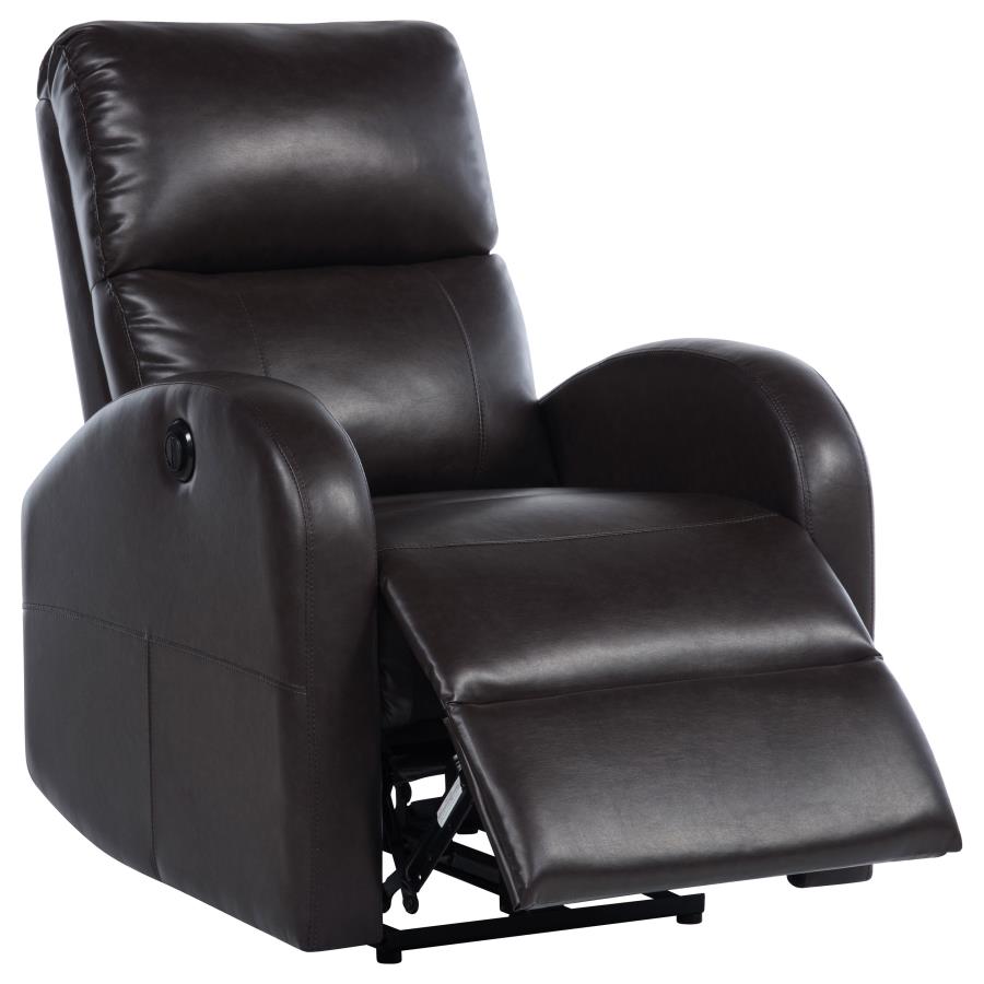 (image for) Grant Upholstered Power Recliner Chair Brown