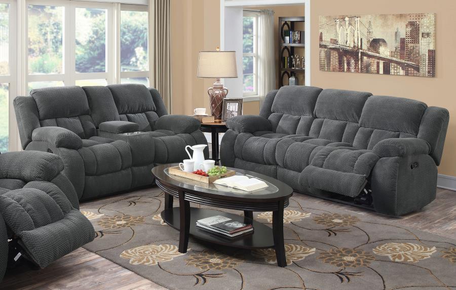 (image for) Weissman 2-piece Upholstered Reclining Sofa Set Grey