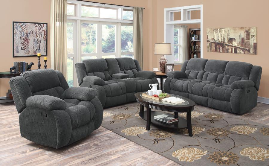 (image for) Weissman 3-piece Upholstered Reclining Sofa Set Grey