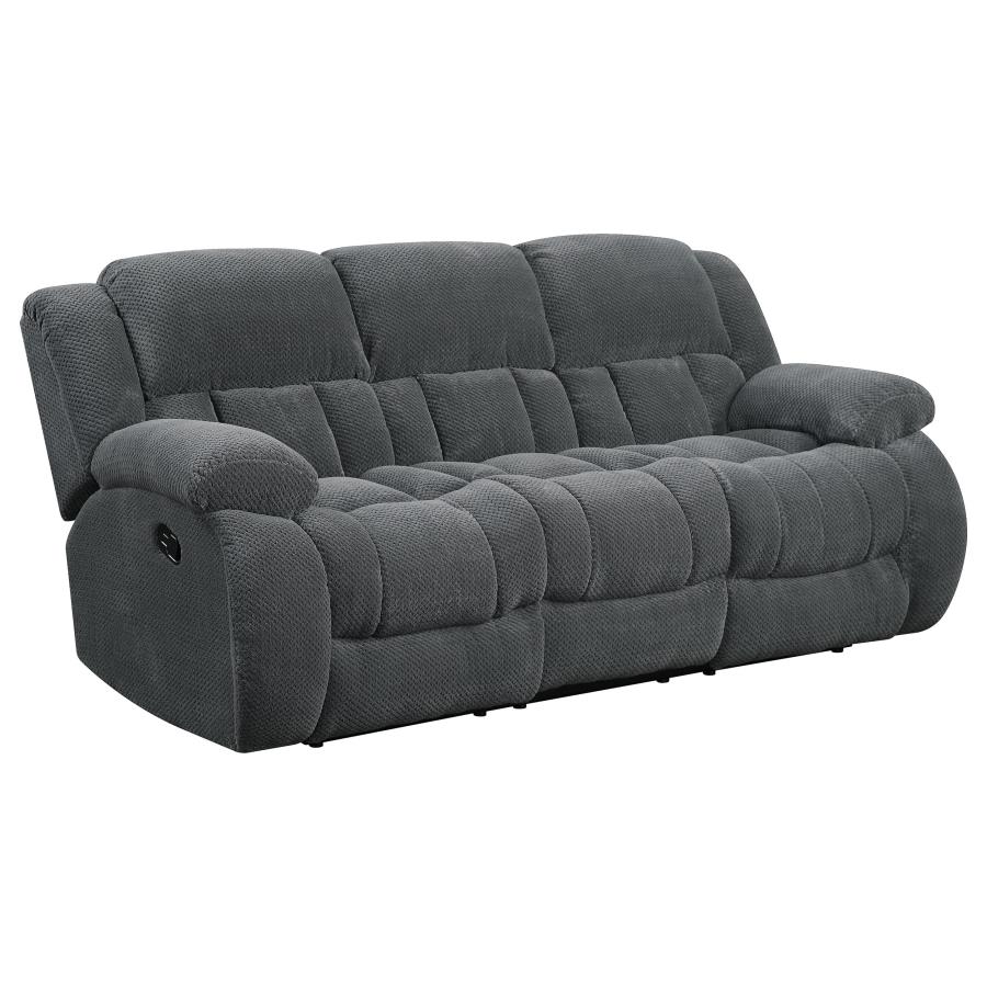 (image for) Weissman Upholstered Padded Arm Reclining Sofa Grey