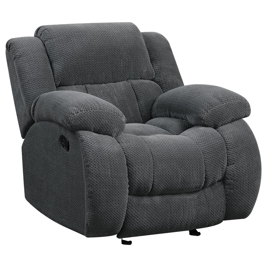 (image for) Weissman Upholstered Padded Arm Glider Recliner Grey