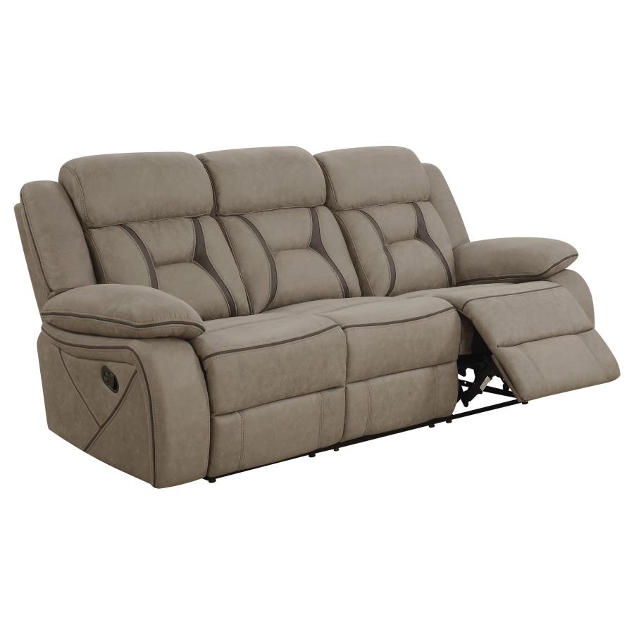 (image for) Higgins Pillow Top Arm Upholstered Motion Sofa Tan