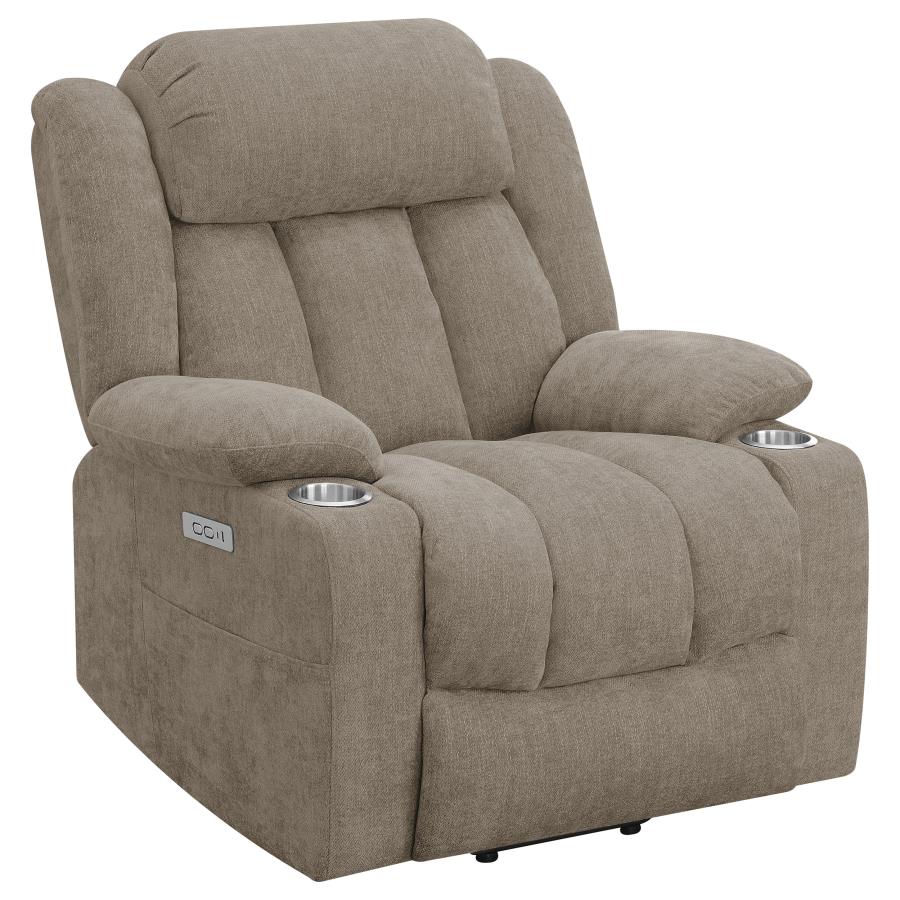 (image for) Houston Upholstered Power Lift Recliner Chair Camel