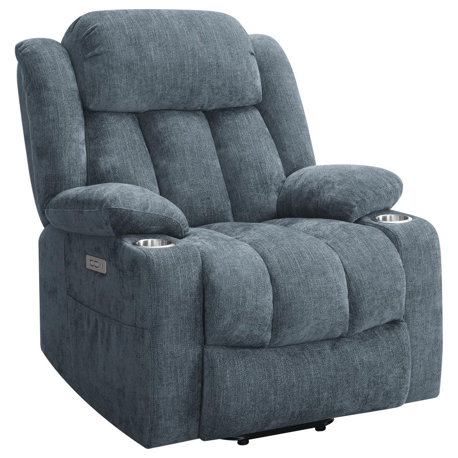 (image for) Houston Upholstered Power Lift Recliner Slate Blue