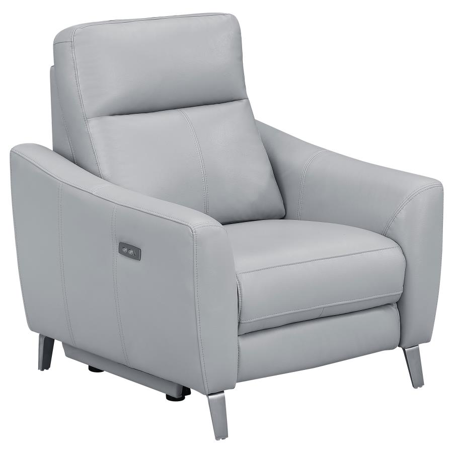 (image for) Derek Upholstered Power Recliner Light Grey