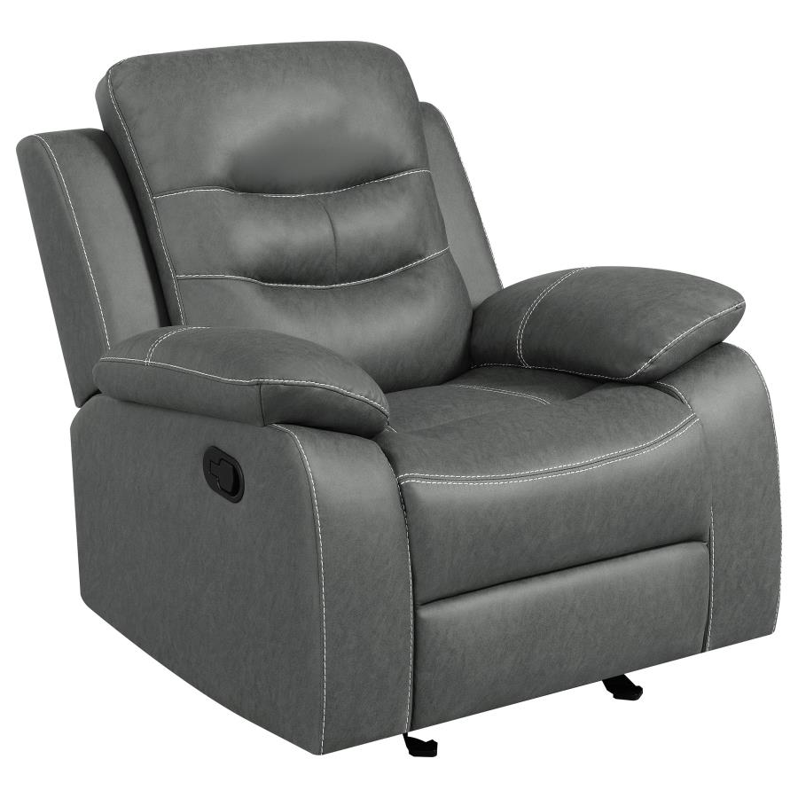 (image for) Nova Upholstered Padded Arm Glider Recliner Dark Grey