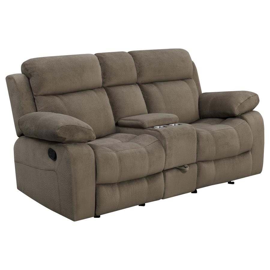 (image for) Myleene Glider Loveseat with Console Mocha