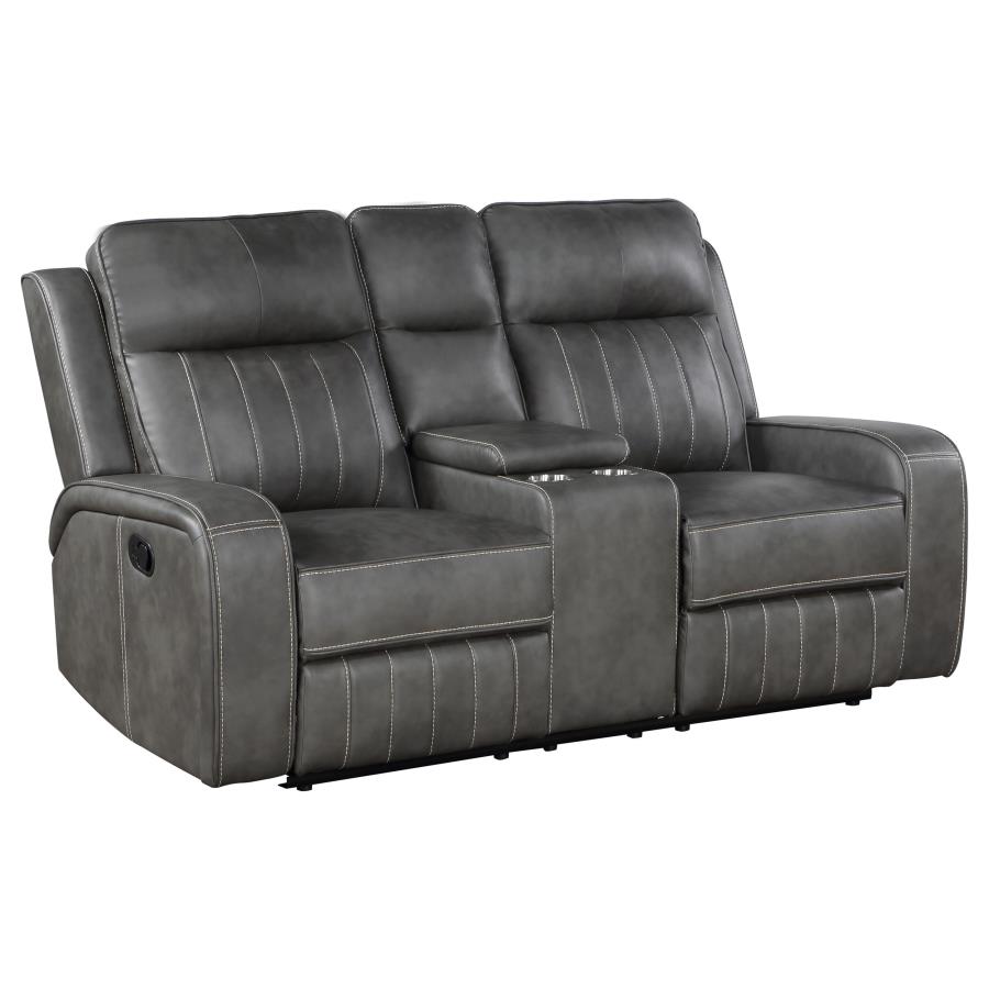 (image for) Raelynn Upholstered Track Arm Motion Loveseat Grey