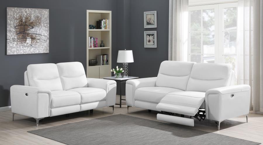 (image for) Largo 2-piece Upholstered Power Living Room Set White