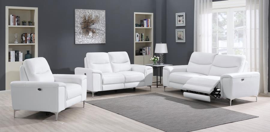 (image for) Largo 3-piece Upholstered Power Living Room Set White