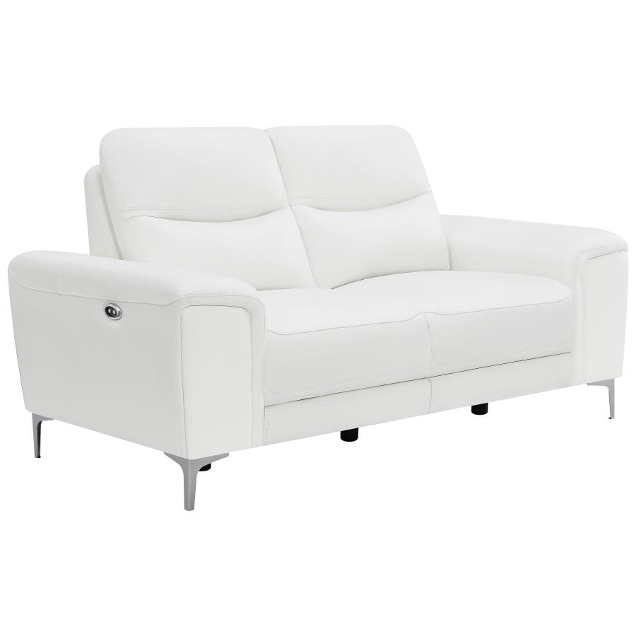 (image for) Largo Upholstered Power Loveseat White