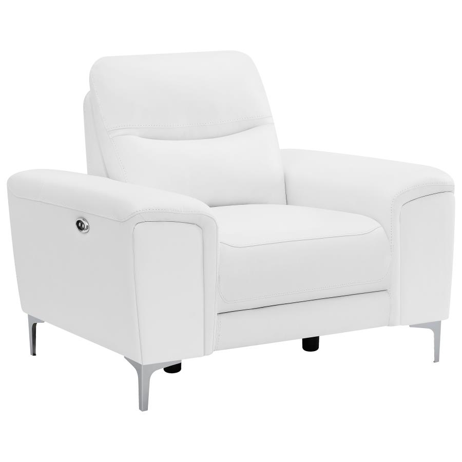 (image for) Largo Upholstered Power Recliner White