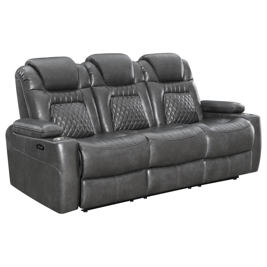 (image for) Korbach Upholstered Dual Power Sofa Charcoal