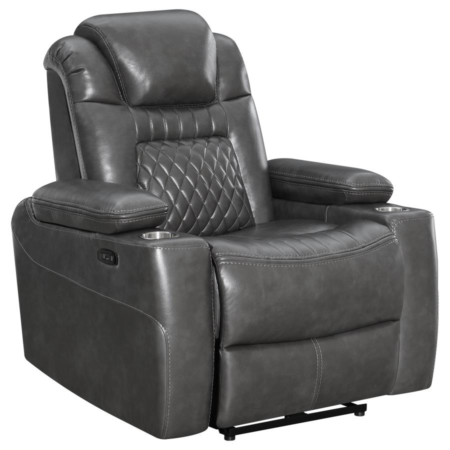 (image for) Korbach Upholstered Dual Power Recliner Charcoal