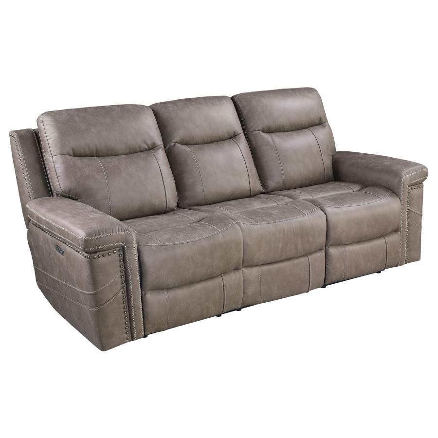 (image for) Wixom Upholstered Dual Power Reclining Sofa Taupe