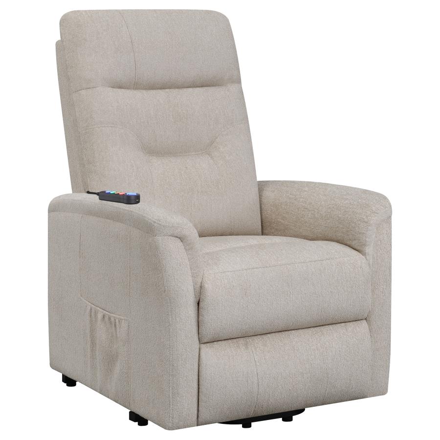 (image for) Henrietta Upholstered Power Lift Massage Chair Beige