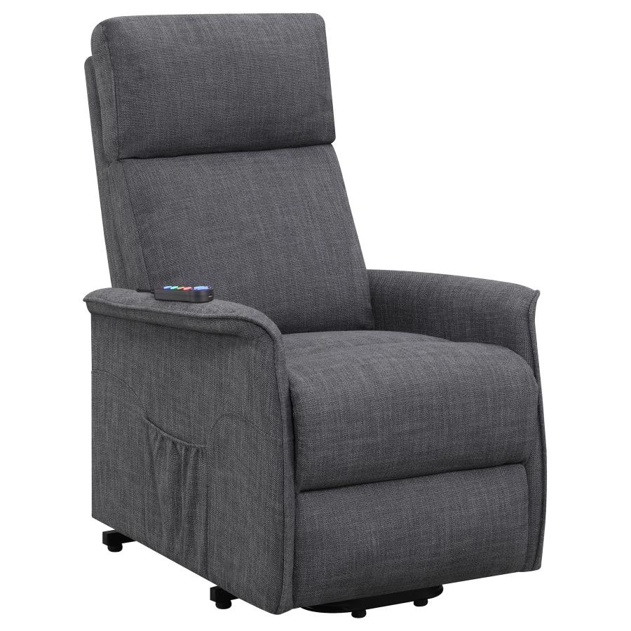 (image for) Herrera Upholstered Power Lift Massage Chair Charcoal