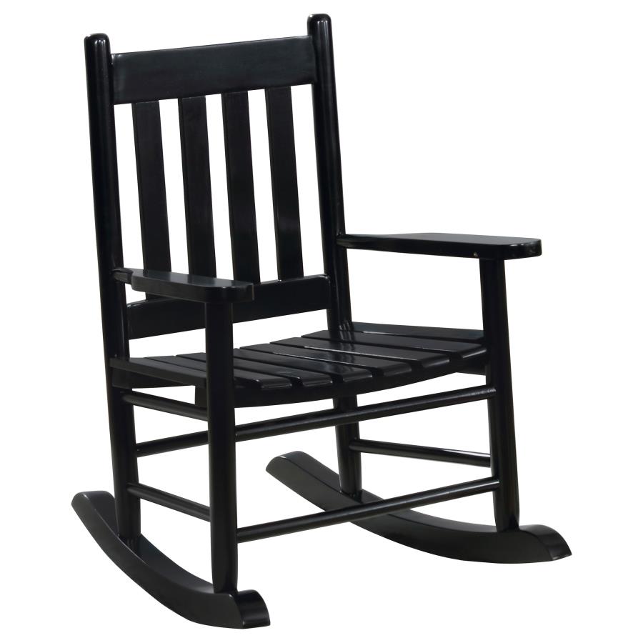 (image for) Annie Slat Back Solid Wood Kids Rocking Chair Black