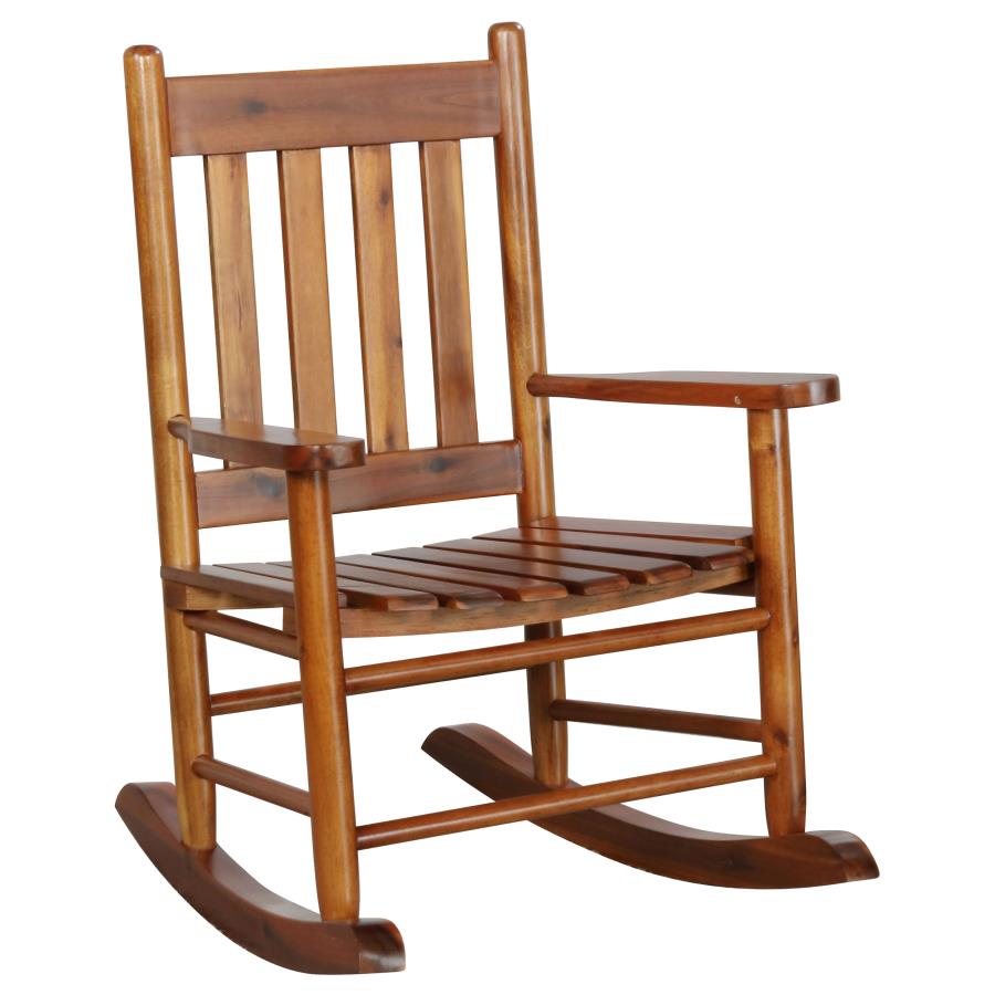 (image for) Annie Slat Back Solid Wood Kids Rocking Chair Golden Brown