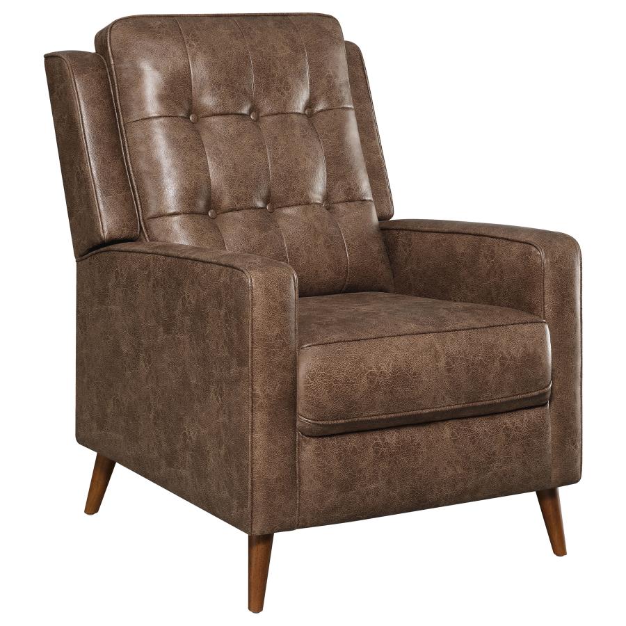 (image for) Davidson Upholstered Tufted Push Back Recliner Brown