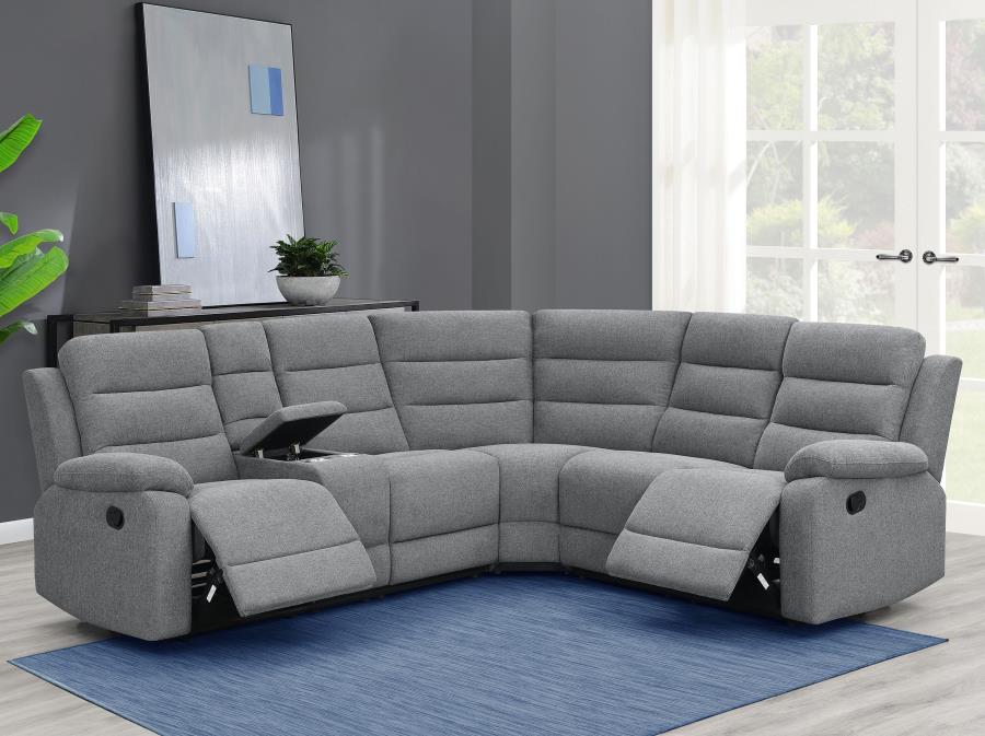 (image for) David Upholstered Reclining Sectional Sofa Smoke