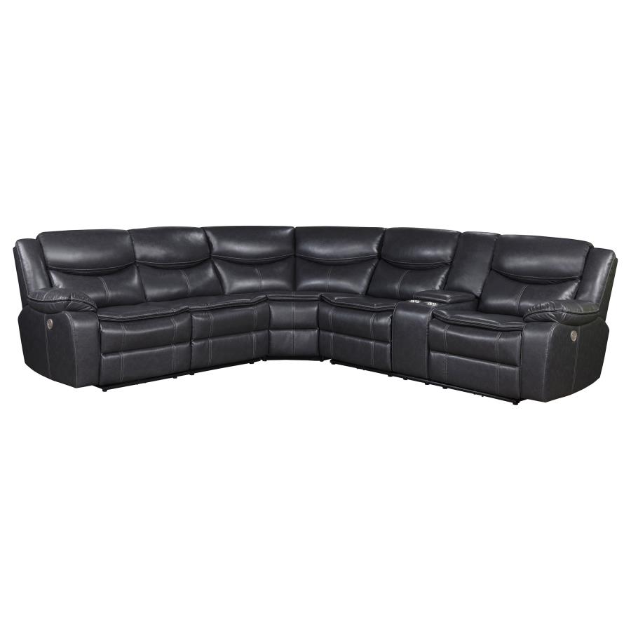 (image for) Sycamore Upholstered Power Reclining Sectional Sofa Grey