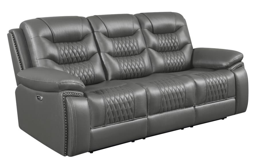 (image for) Flamenco Upholstered Power Reclining Sofa Charcoal