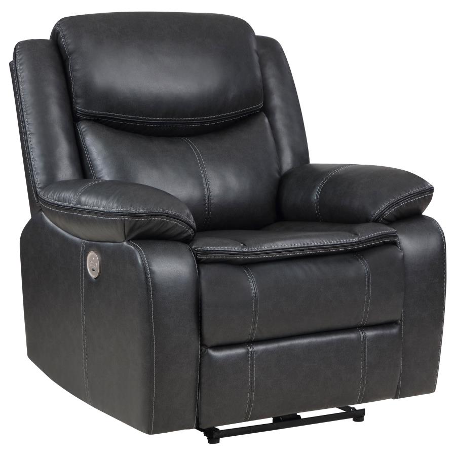 (image for) Sycamore Upholstered Power Recliner Chair Dark Grey