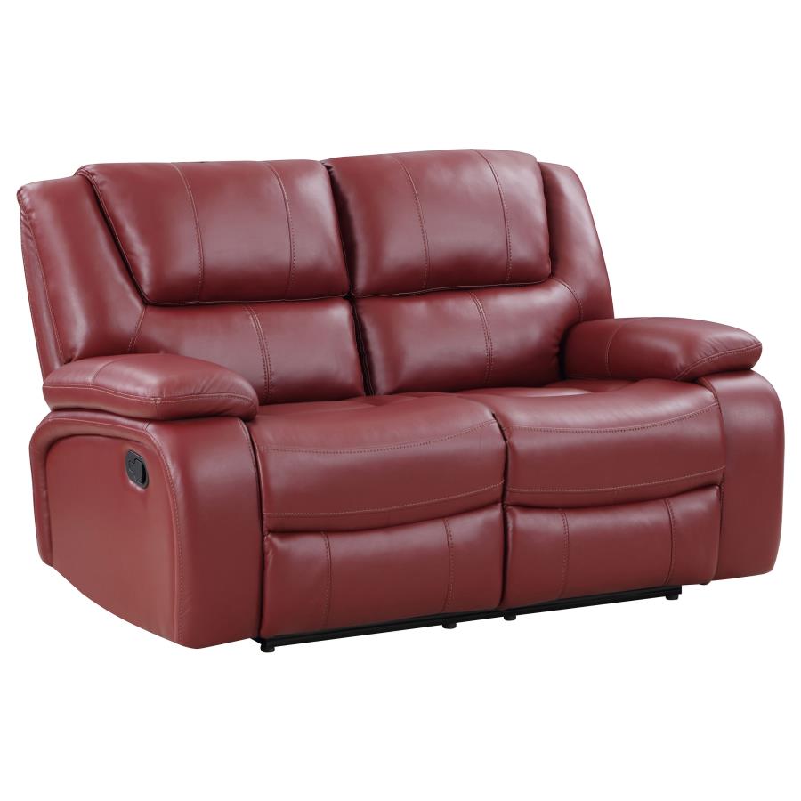 (image for) Camila Upholstered Motion Reclining Loveseat Red