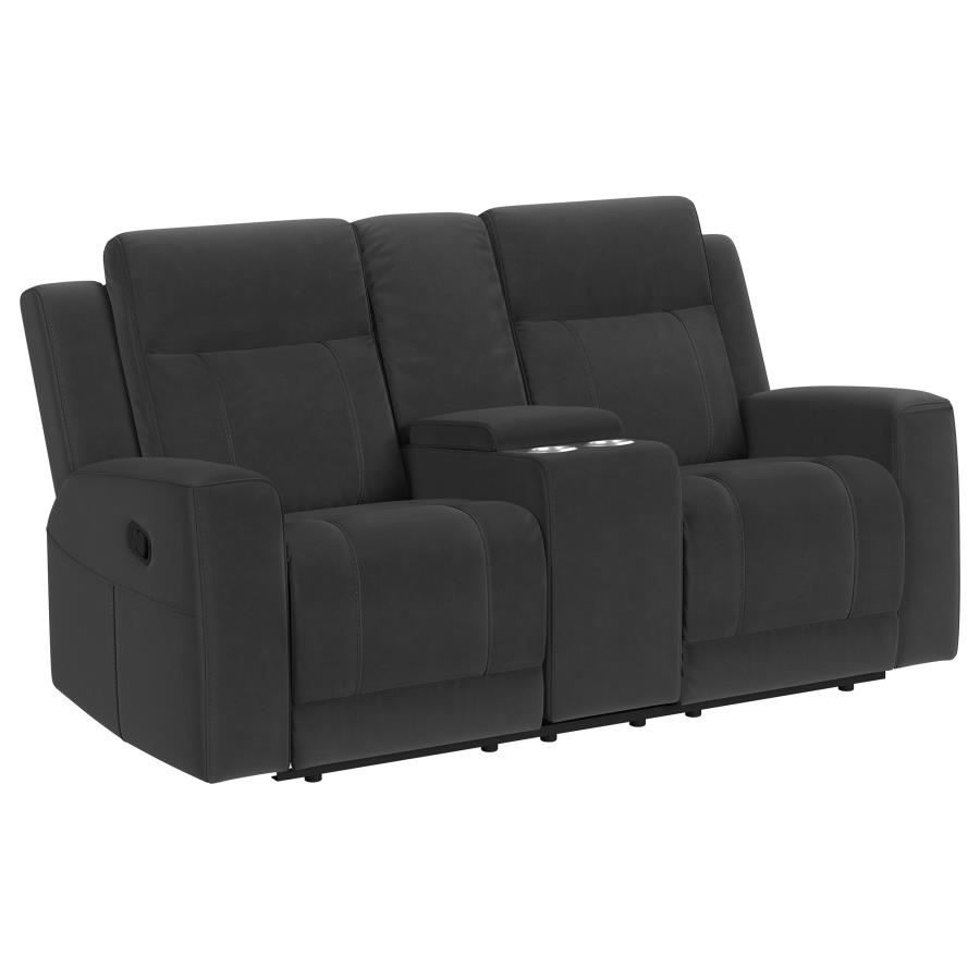 (image for) Brentwood Upholstered Motion Reclining Loveseat Dark Charcoal