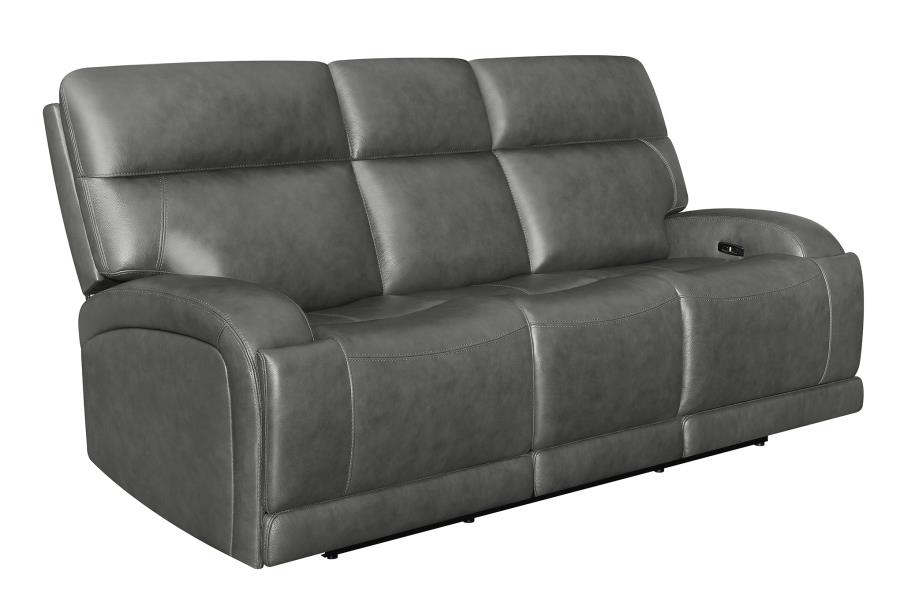 (image for) Longport Upholstered Power Reclining Sofa Charcoal