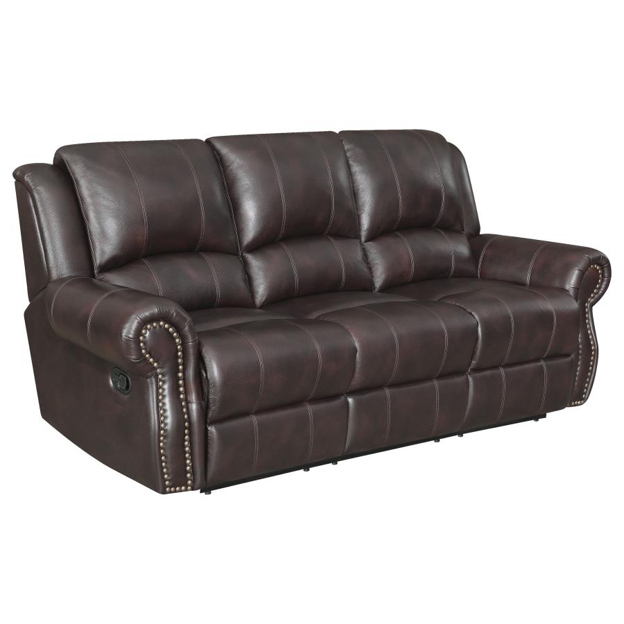 (image for) Sir Rawlinson Nailhead Trim Motion Sofa Dark Brown