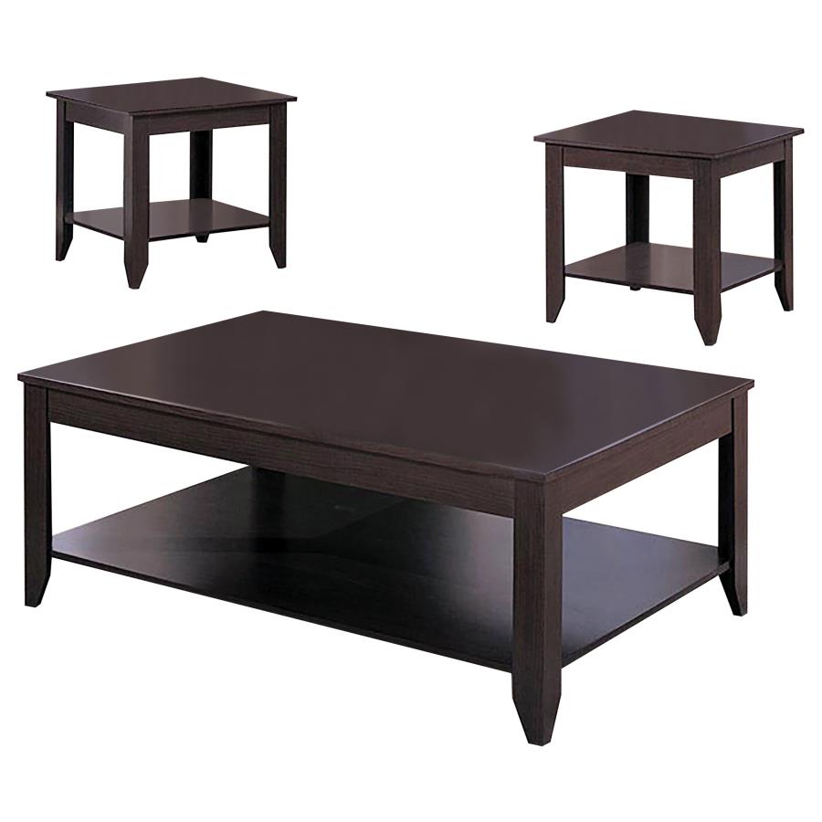 (image for) Brooks 3-piece Rectangular Coffee Table Set Cappuccino