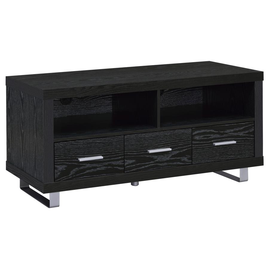 (image for) Alton 48" 3-drawer TV Console Black Oak