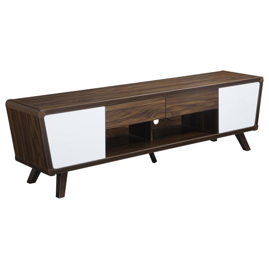 (image for) Alvin 2-door Engineered Wood 74" TV Stand Dark Walnut