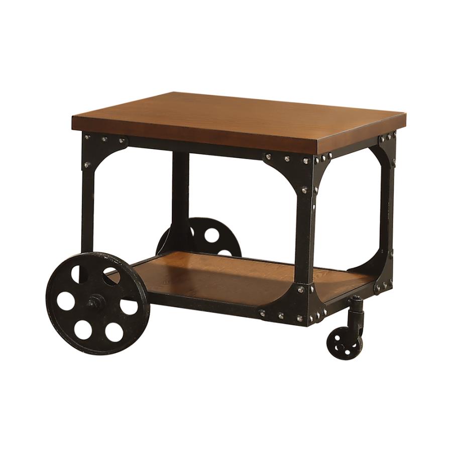 (image for) Shepherd End Table with Casters Rustic Brown