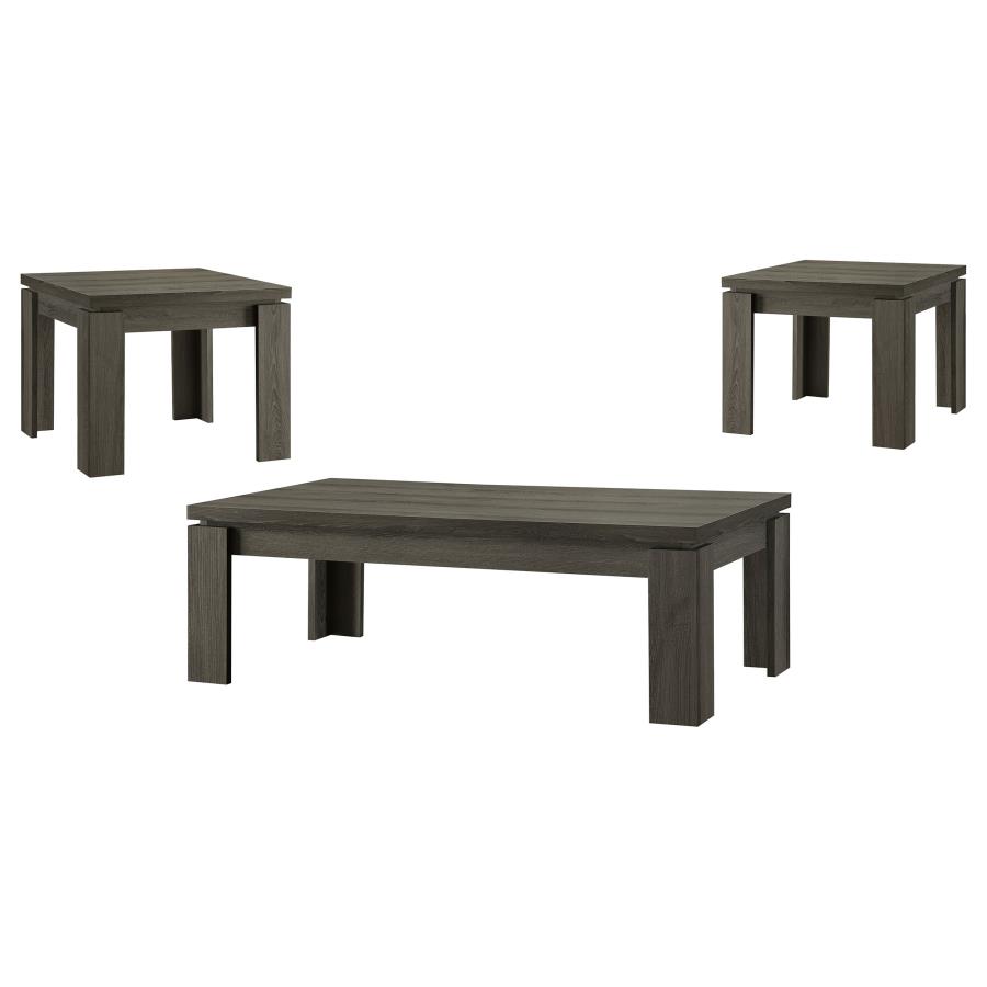 (image for) Cain 3-piece Rectangular Coffee Table Set Weathered Grey