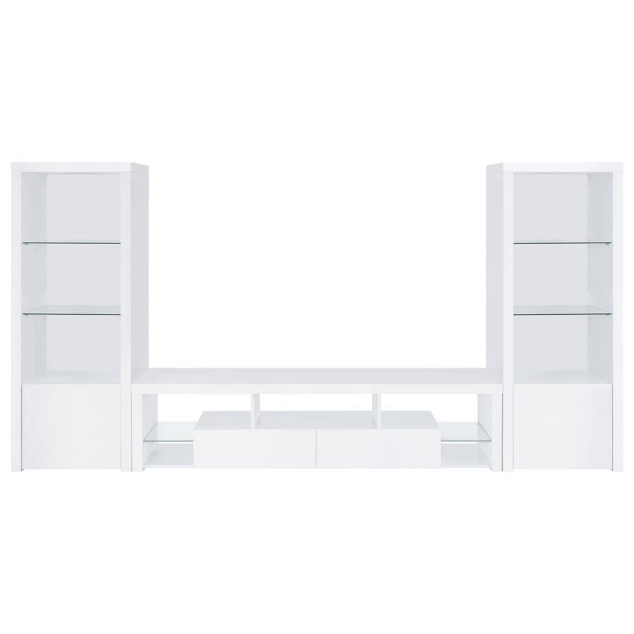 (image for) Jude 3-piece 71" TV Entertainment Center White High Gloss