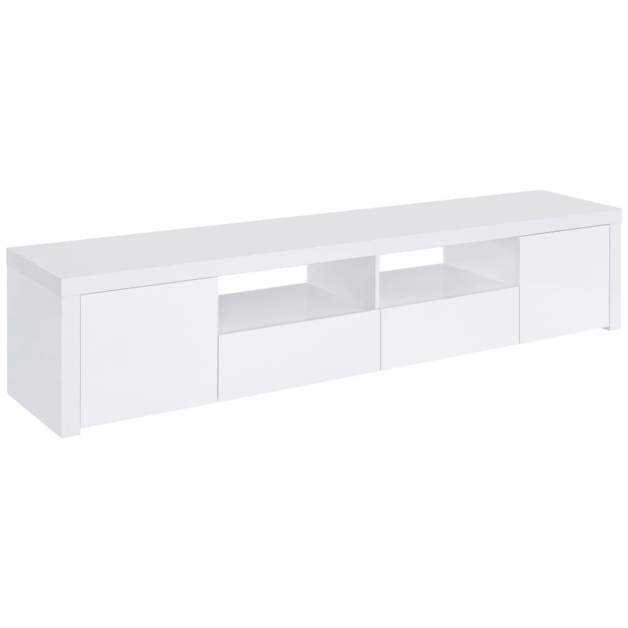 (image for) Jude 2-door Engineered Wood 79" TV Stand High Gloss White