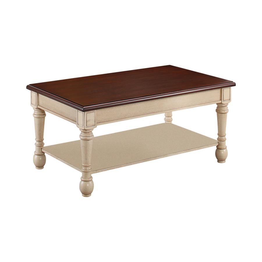 (image for) Layla Rectangular Coffee Table Dark Cherry and Antique White